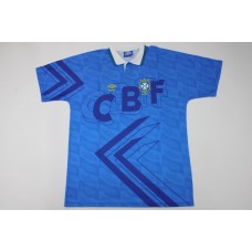 Brazil 1992 Away Blue Soccer Jersey